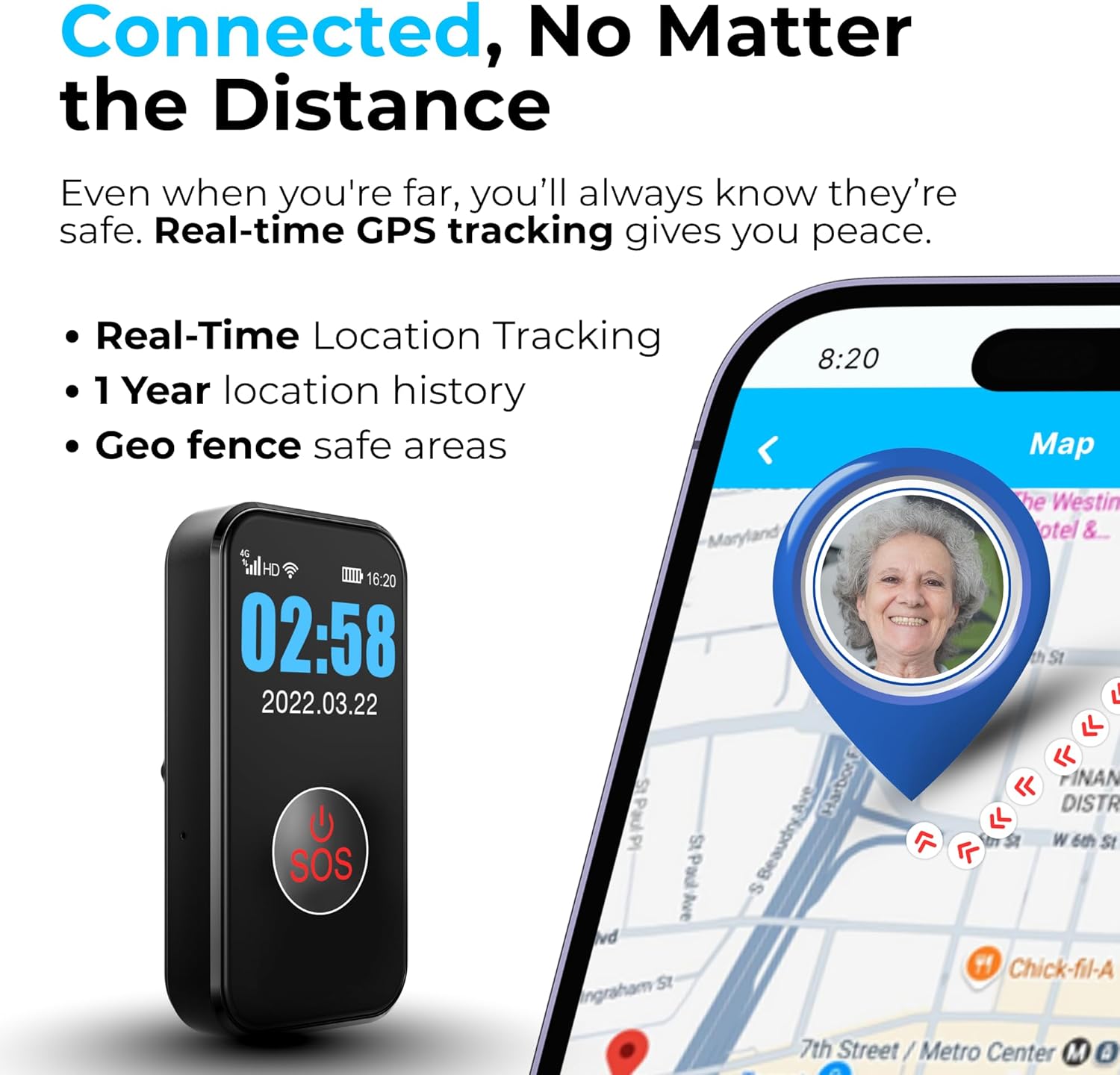 SecuLife New 2026 Fall Alert Device, Medical Alert Pendant with for Seniors, SOS Call, GPS Tracking & Reminders – Wearable Emergency Necklace for Elderly, Waterproof, 2-Way Calling, Panic Button - Image 4