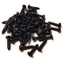 50 Pack Made in USA #2 x 3/8 inch Black Finish Phillips Tuner Screws for Guitar Machine Heads
