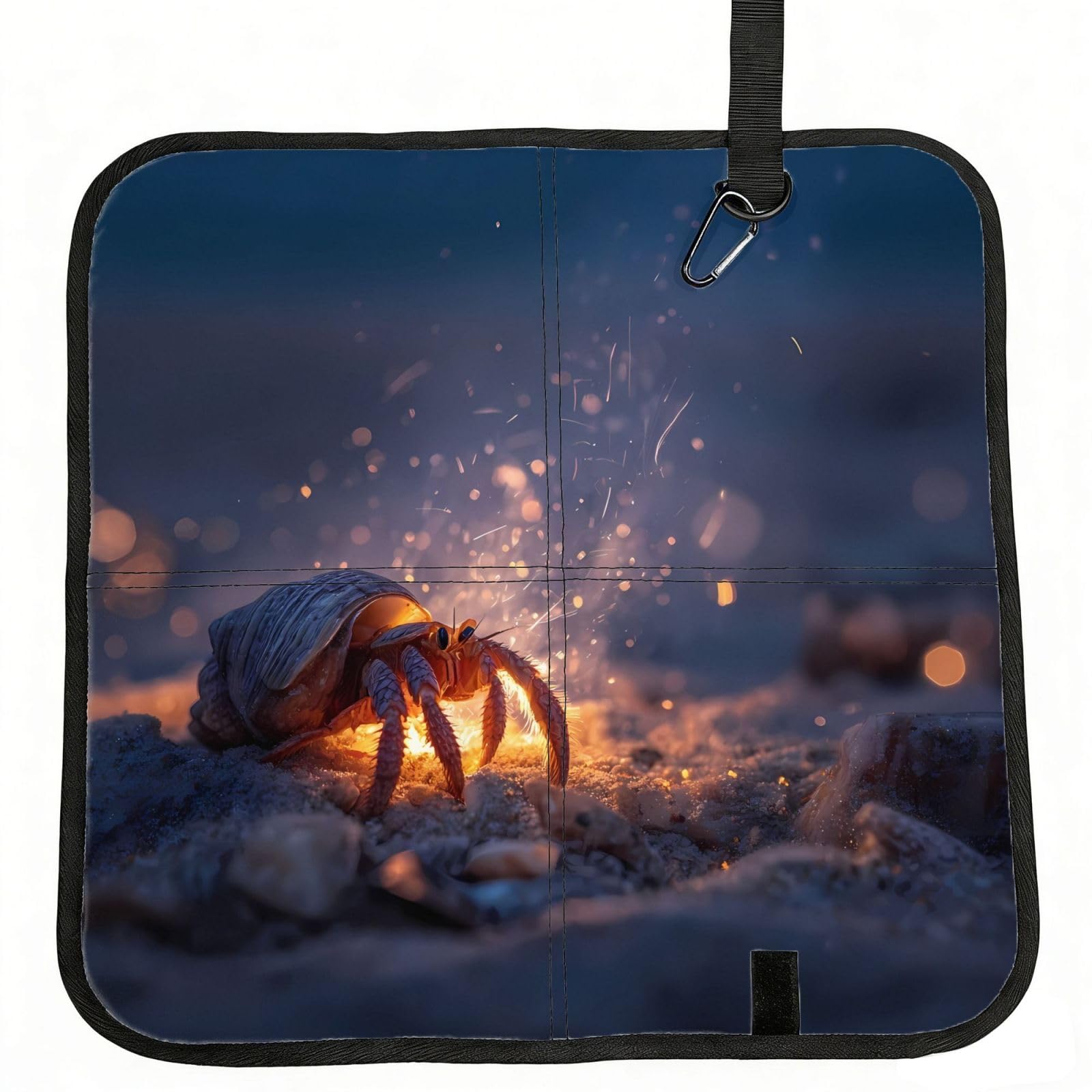 WBQLSL Conch Fire Foldable Seat Cushion - Portable Stadium Pad with Carabiner for Camping Hiking Picnic Beach