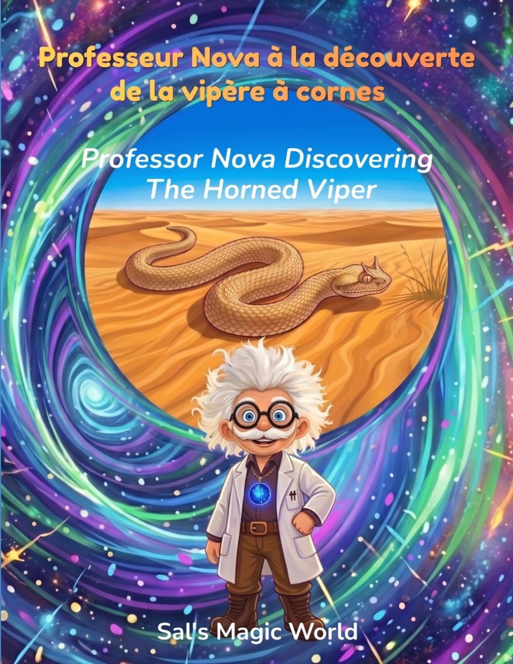 Professeur Nova à la découverte de la vipère à cornes: Un livre bilingue français / anglais