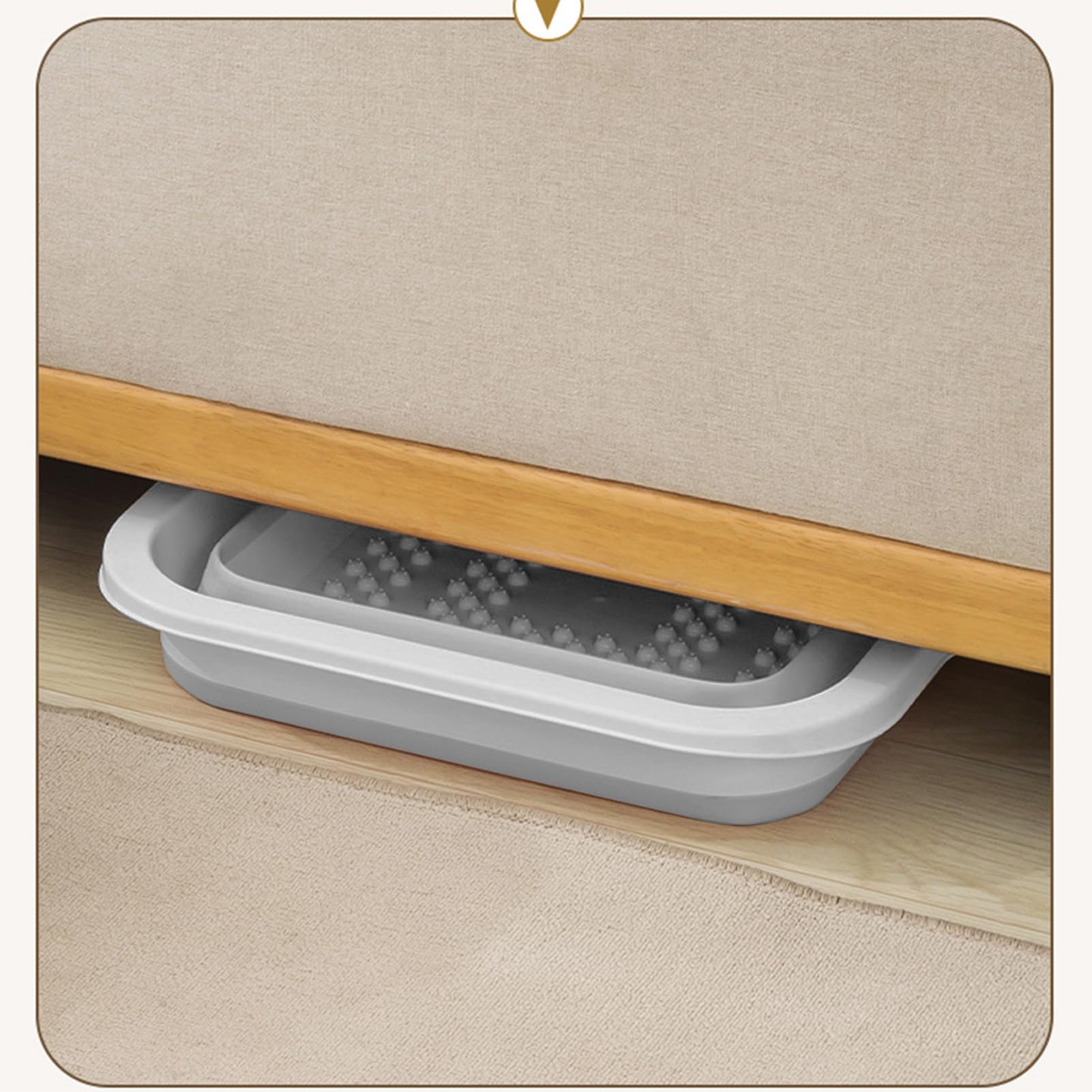 Foldable Silicone Foot Bath Basin Large Capacity for Home Travel (Grey)