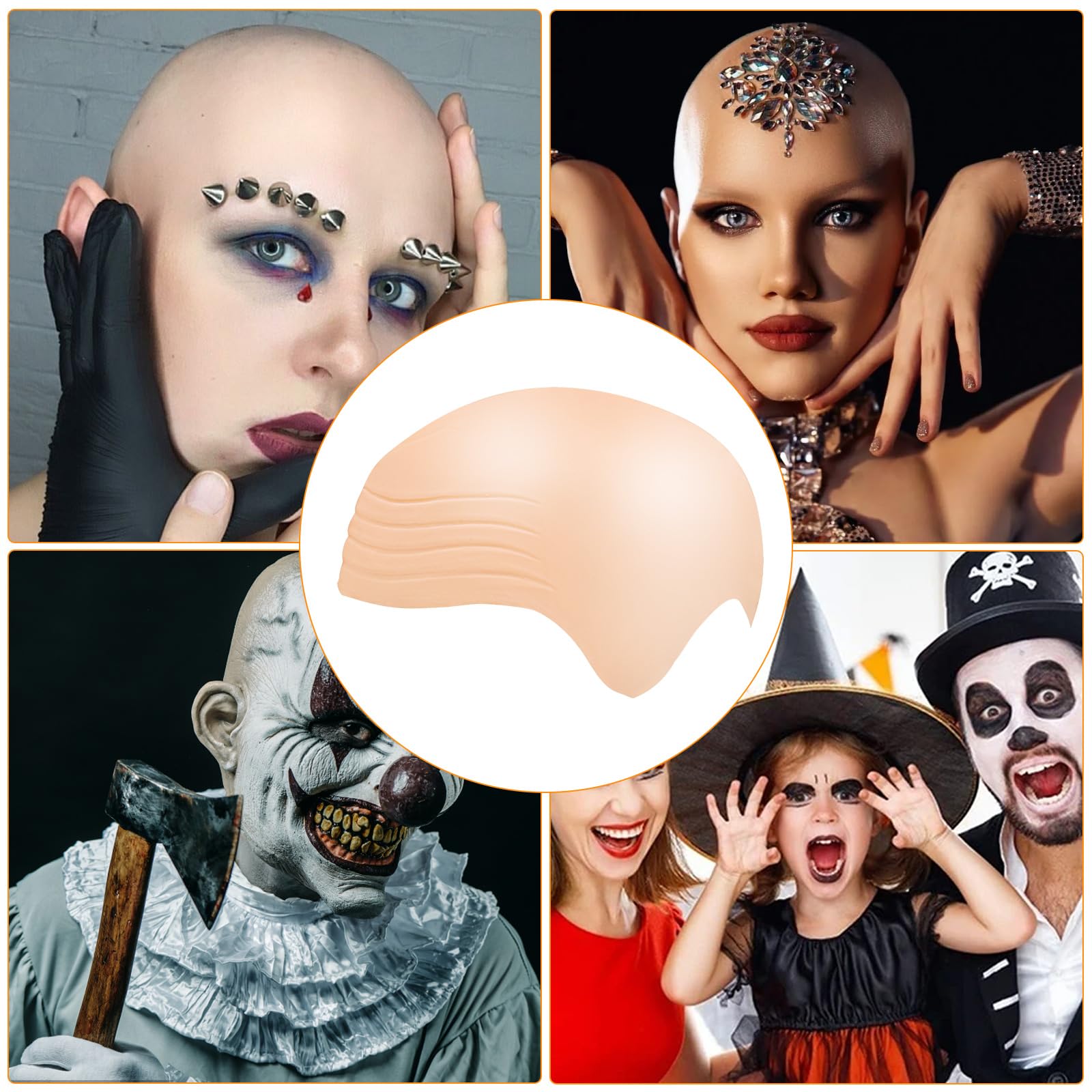Łyse czapki siateczka na włosy nakładka pod perukę i zabawna peruka lateksowa łysa czapka dla dorosłych mężczyzn i kobiet akcesoria Halloween Cosplay łysa nakładka pod perukę akcesoria kostiumowe