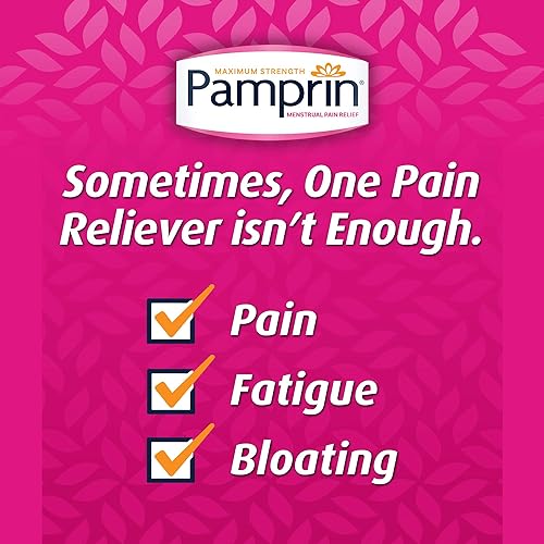 Miniatura 6 de Pamprin Maximum Strength Max Formula, with Acetaminophen, Menstrual Period Symptoms Relief for Cramps, Headache, Pain and Bloating, 24 Caplets