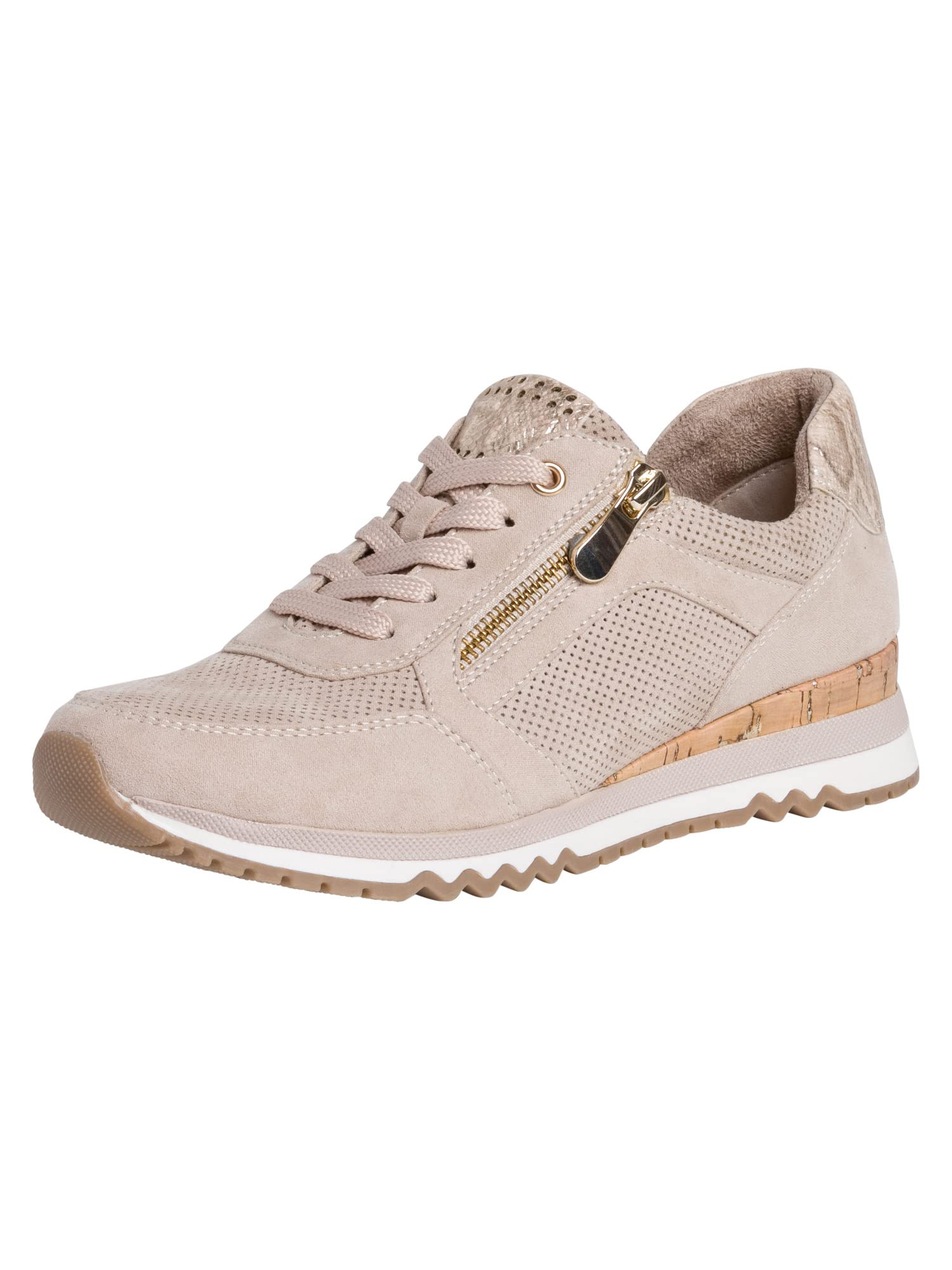 Marco Tozzi Damen Sneaker flach mit Schnürsenkeln und Reißverschluss Vegan