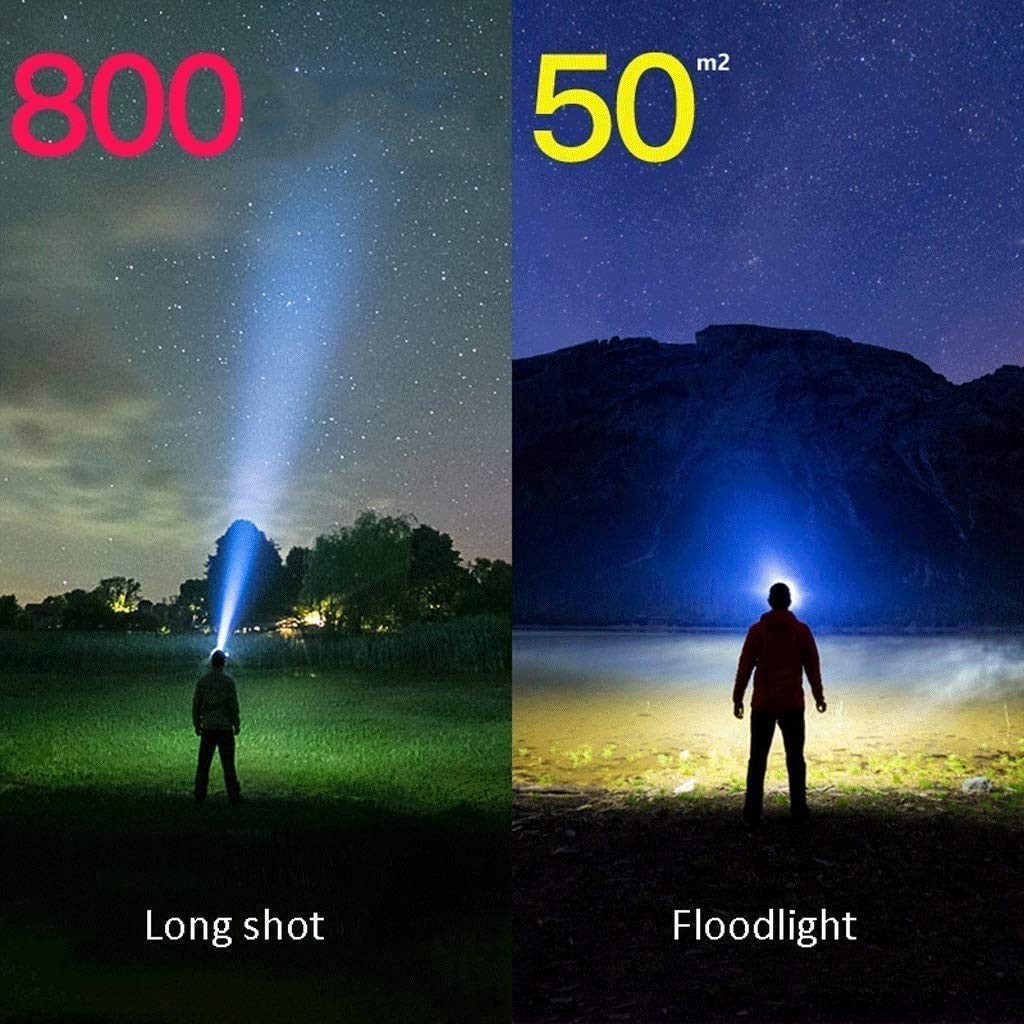 ADITAM ładowalna latarka czołowa, 4 LED USB ładowana wodoodporna latarka czołowa na kemping, piesze wycieczki, na zewnątrz Double the comfort