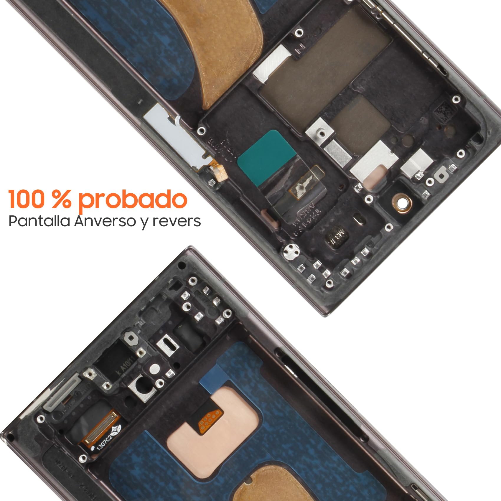 Pantalla de repuesto para Samsung Galaxy S23 Ultra 5G LCD para Samsung Galaxy S23 Ultra Display SM-S918B SM-S918U digitalizador táctil kit de reparación con marco (sin función de huellas