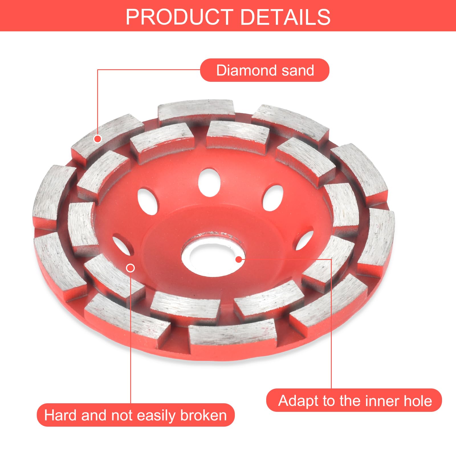 Zimoer Disque Diamant Abrasif 125x 22,23 mm Meule Boisseau Diamantée Double Rangée Disque Meuleuse Universel pour Poncer Béton Pierre Naturelle Marbre Plâtre Granit Chape Maçonnerie