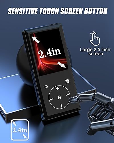 Miniatura 6 de Reproductor MP3 de 128 GB con Bluetooth, reproductor de música MP3 portátil con altavoz HiFi, pantalla de 2.4 pulgadas con grabadora de voz, radio