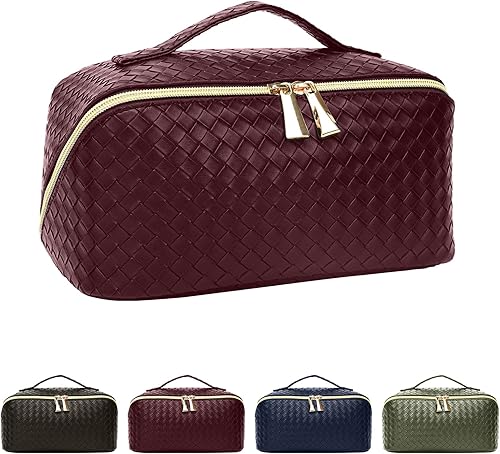Bolsa de maquillaje de gran capacidad, bolsa de cosméticos con cremallera para mujer, estuche organizador de maquillaje de viaje, bolsa de