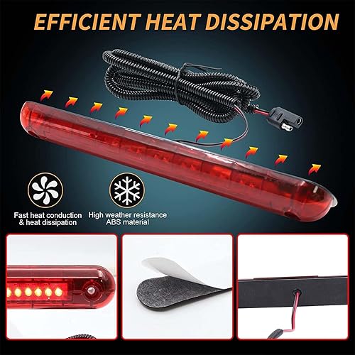 Miniatura 5 de Universal Rojo 24 LED 12V Coche Alto Montaje Tercer 3RD Freno Parada Luz de Luz Trasera para Coche SUV Camión Luz de Freno de Alto Nivel