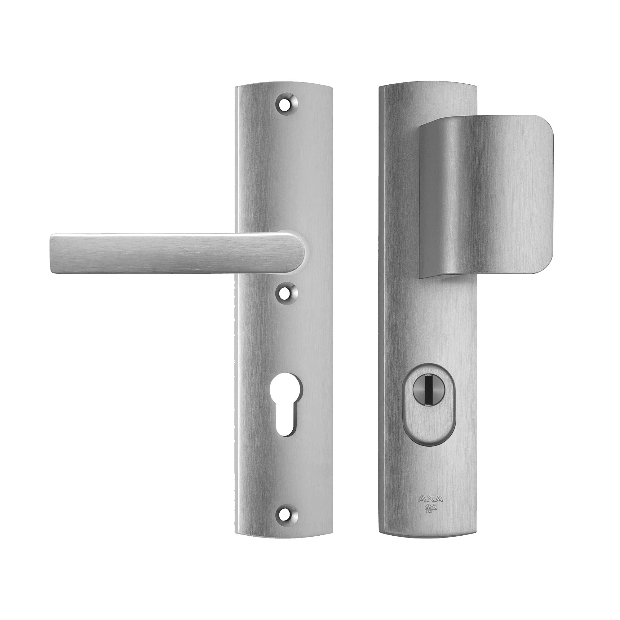 Accesorios de seguridad AXA Curve en aluminio de 72mm para un blindaje resistente