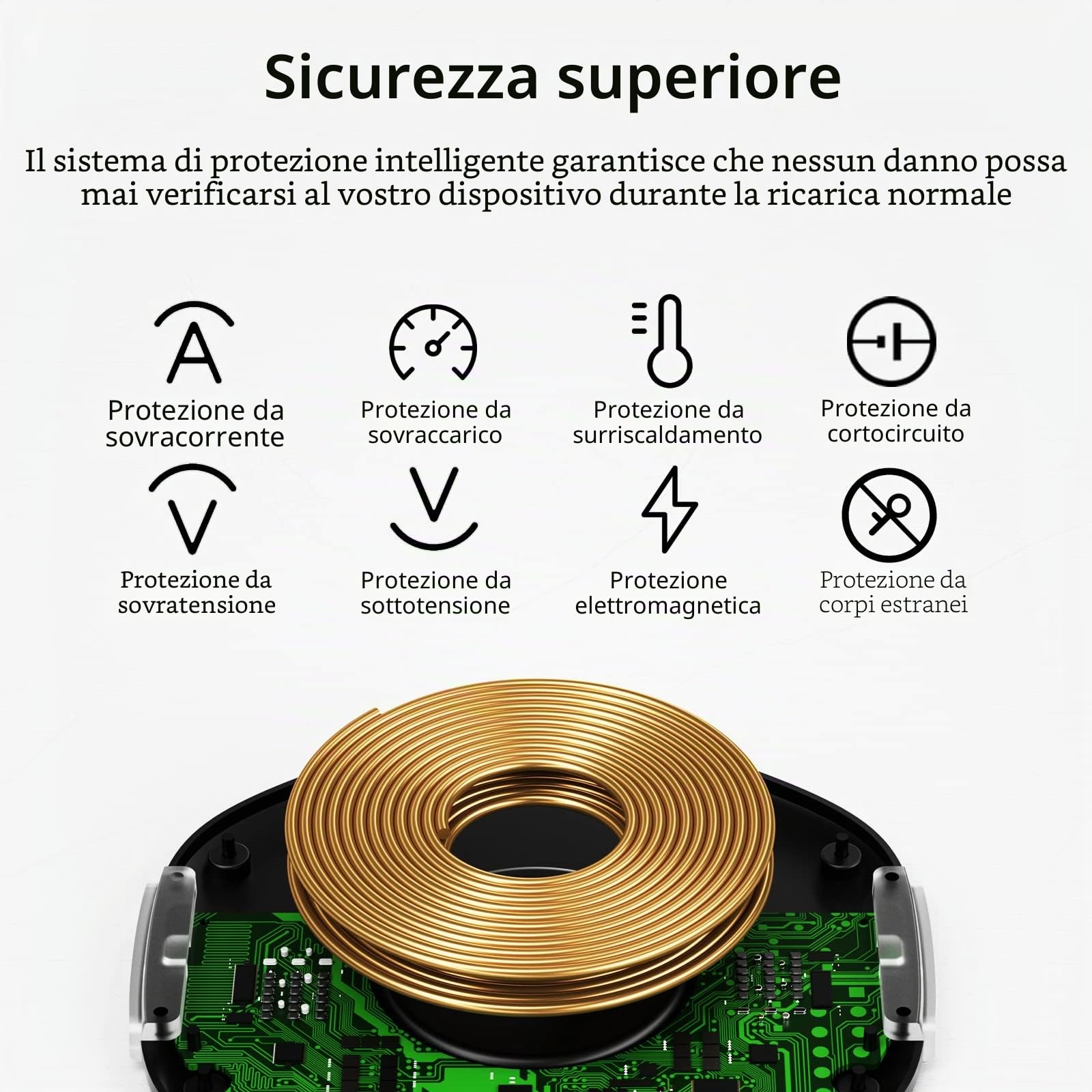 Caricabatterie wireless invisibile KPON (marrone scuro)