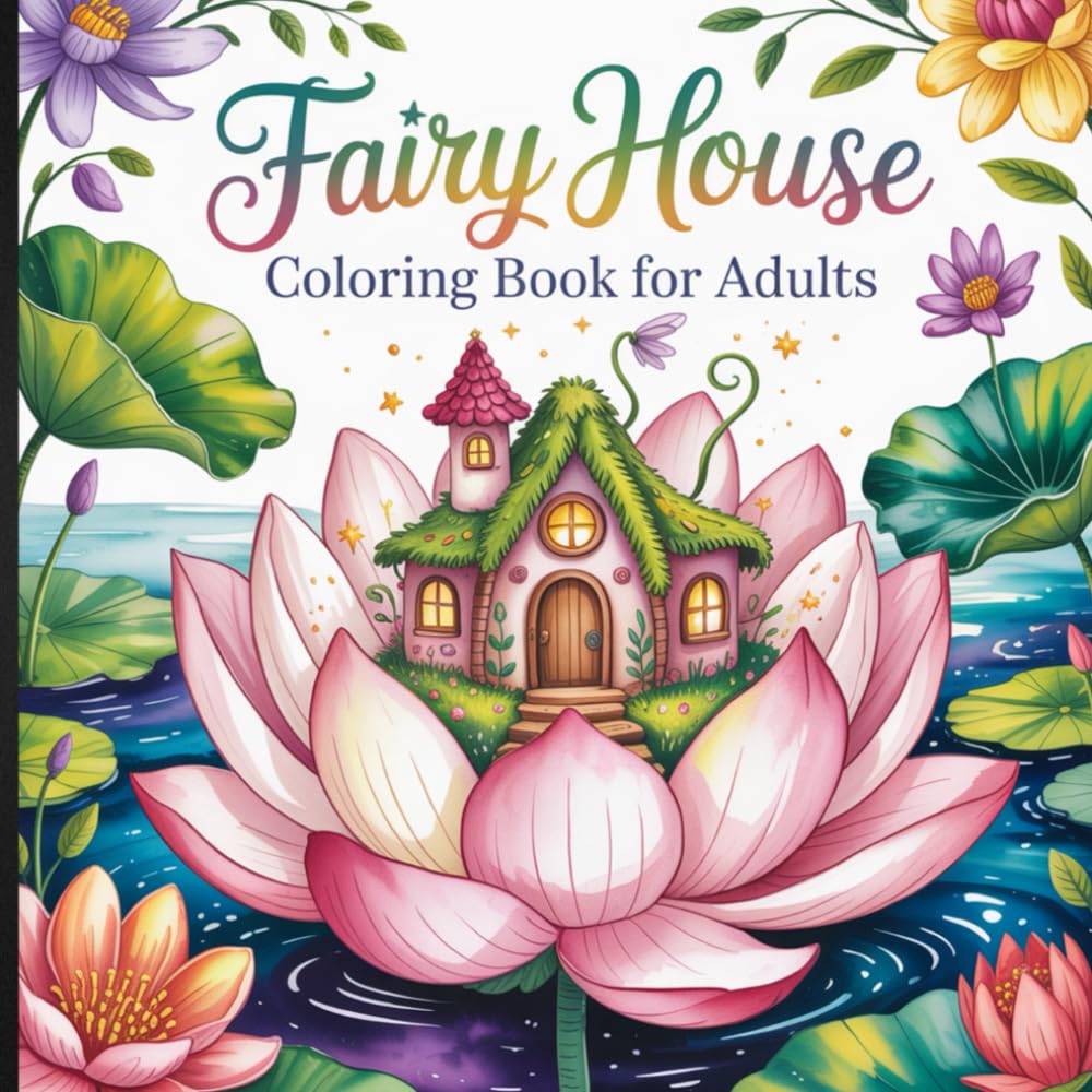 Fairy House Coloring Book for Adults: Whimsical Fantasy Designs with Enchanted Fairy Homes, Mushroom Houses, and Magical Forest Cottages.