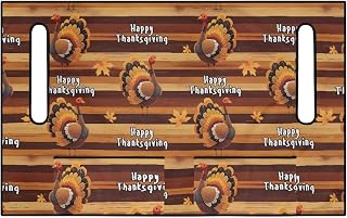 Turkey Golf Cart Seat Covers Brown Thanksgiving Turkey Stripe Breathable Anti Slip Car Seat Towel with 4 Pockets Happy Thanksgiving Keeps Clean Seat Cover for Tour Vehicles
