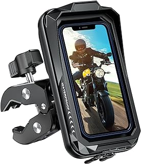 BTNEEU Motorcycle Phone Mount Waterproof 360° Rotatable Motorbike Phone Holder with Touch Screen Sun Visor Anti-Shake Moto...