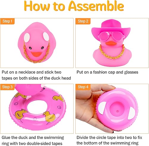 Miniatura 6 de wonuu Accesorios de coche, sombrero de vaquero, patos de goma, decoración de tablero de automóvil, decoración de tablero de goma, pato, accesorios