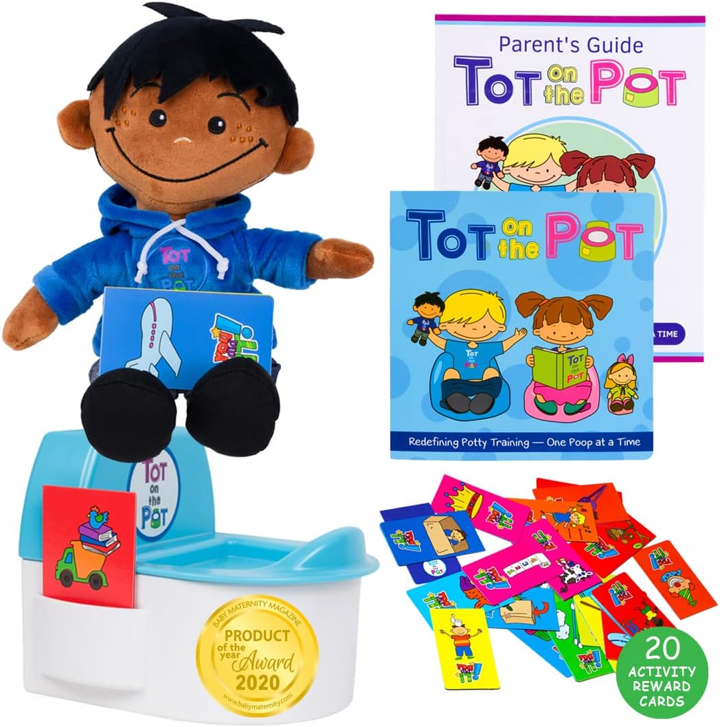 Potty Training with Tot On The Pot - Complete Kit Includes Parent's Guide, Children's Book, Tot Doll, Toy Toilet & Activity Reward Cards | Pediatrician-Recommended | Play-Based Learning