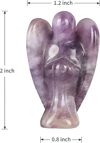 Miniatura 2 de Artistone Estatuas y figuras de ángel de cristal de amatista, bolsillo de gemas talladas, piedra curativa de ángel de la guarda, regalos para