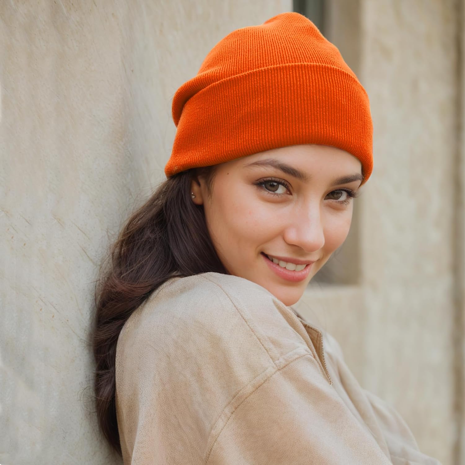 100% Cotton Beanie Hat- Unisex Ultra Soft Winter Warm Stretch Knit Cuffed Hats Fisherman Beanies Skull Cap - Image 3