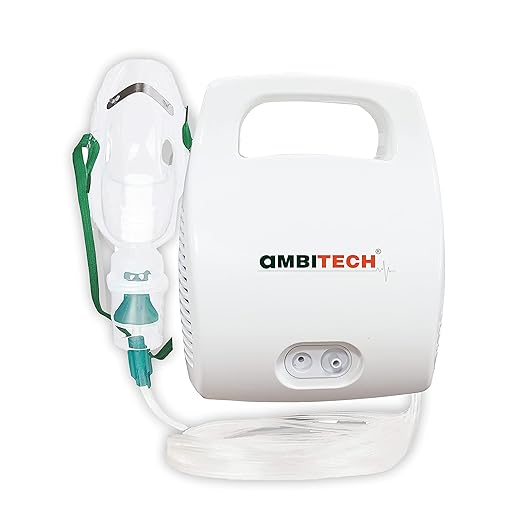 AMBITECH Portable Compressor Nebulizer Machine for Adults & Kids (2 Year Warranty, Made in India)