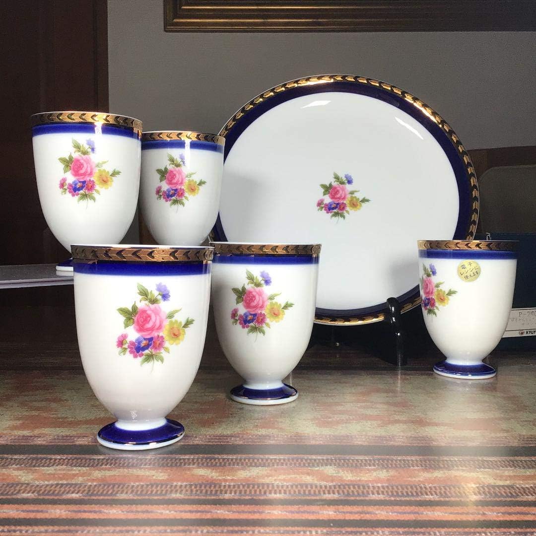 2007 其泉 染付白鷺文皿1客 蛸唐草文高台盃1客 漂丿白鷺Live House