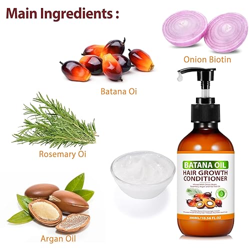 Miniatura 5 de Acondicionador de aceite de batana, aceite de batana con acondicionador de cebolla para hombres y mujeres, cuidado diario del cabello, para