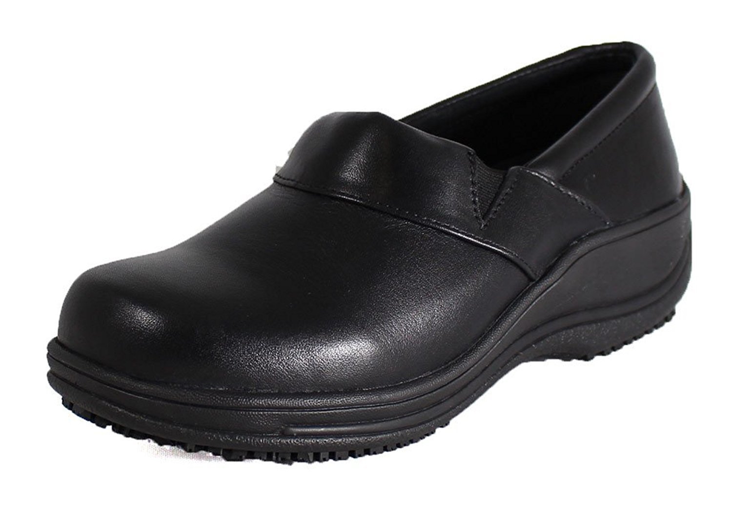 LaforstJodie Womens Tumble Leather Work Nonslip Slip On Clogs