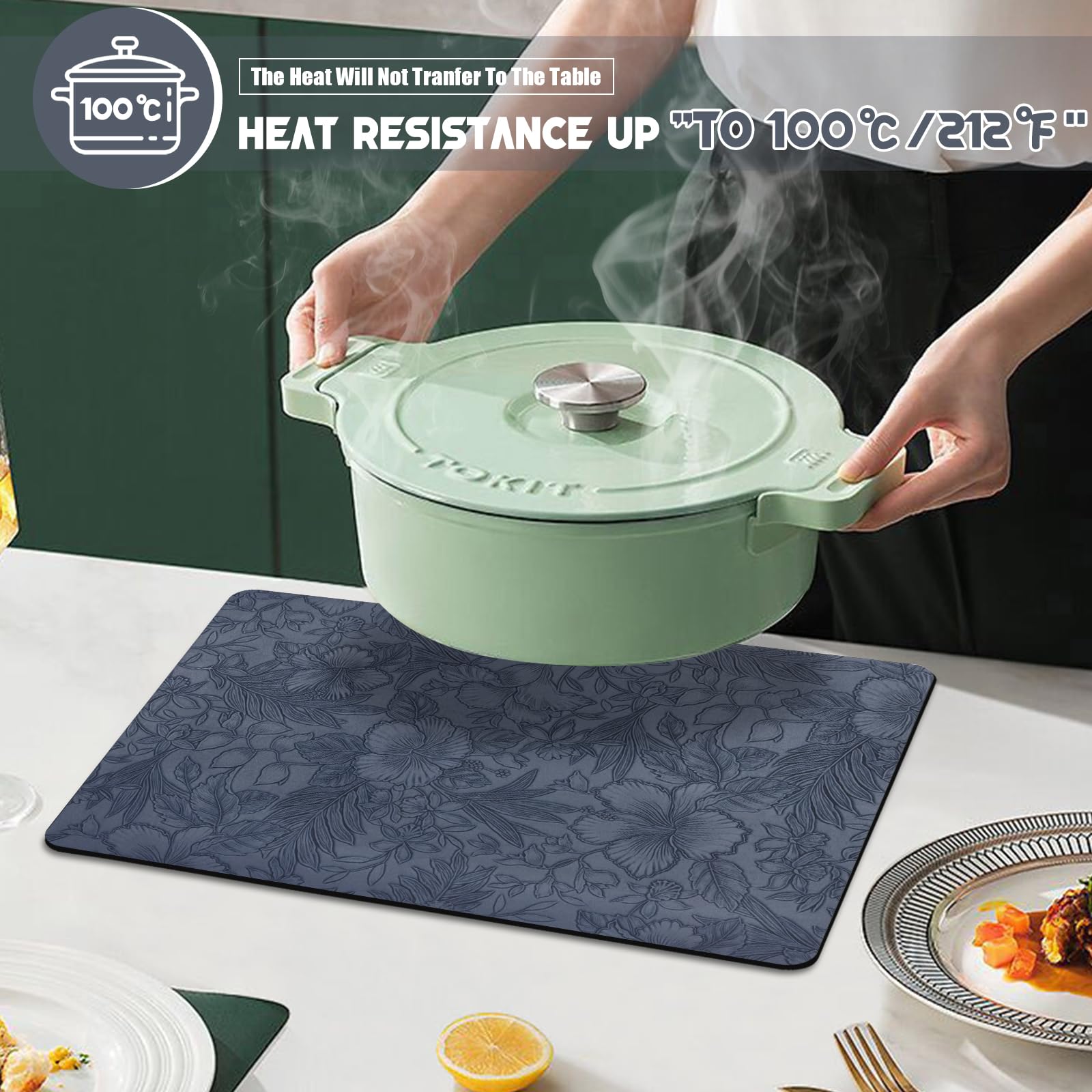 Placemats and Coaster Sets 4, Faux Leather Table Mats Heat-Resistant Waterproof Non Slip - Image 4