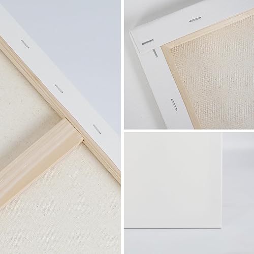 Miniatura 44 de CONDA Lienzo estirado de 6 x 6 pulgadas para pintar, paquete de 12, 100% algodón, perfil de 5/8 pulgadas, paquete a granel para acrílicos, pintura