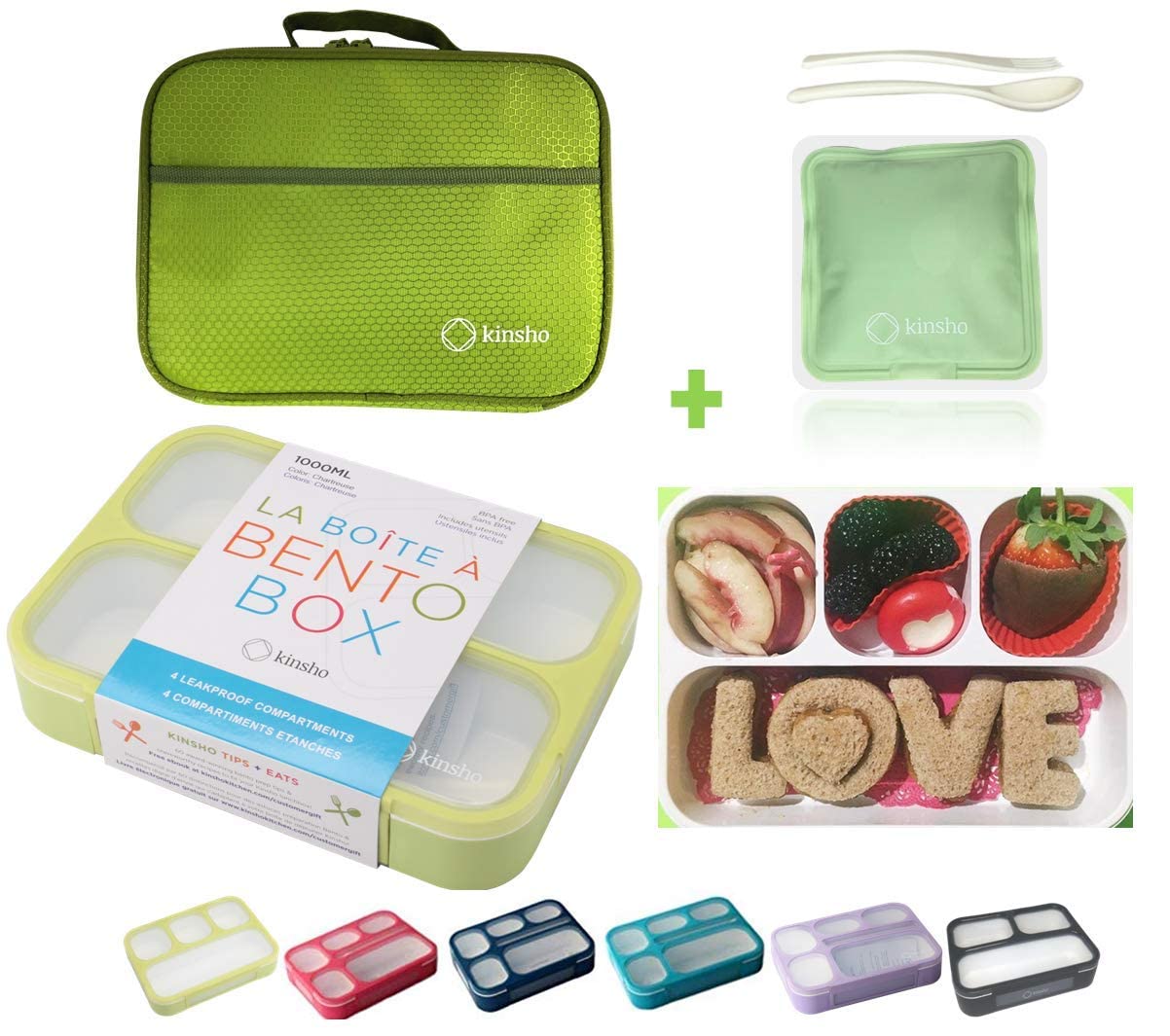 Buy BentoBox and Bag Set with Ice Pack. Lunch Boxes Snack Containers