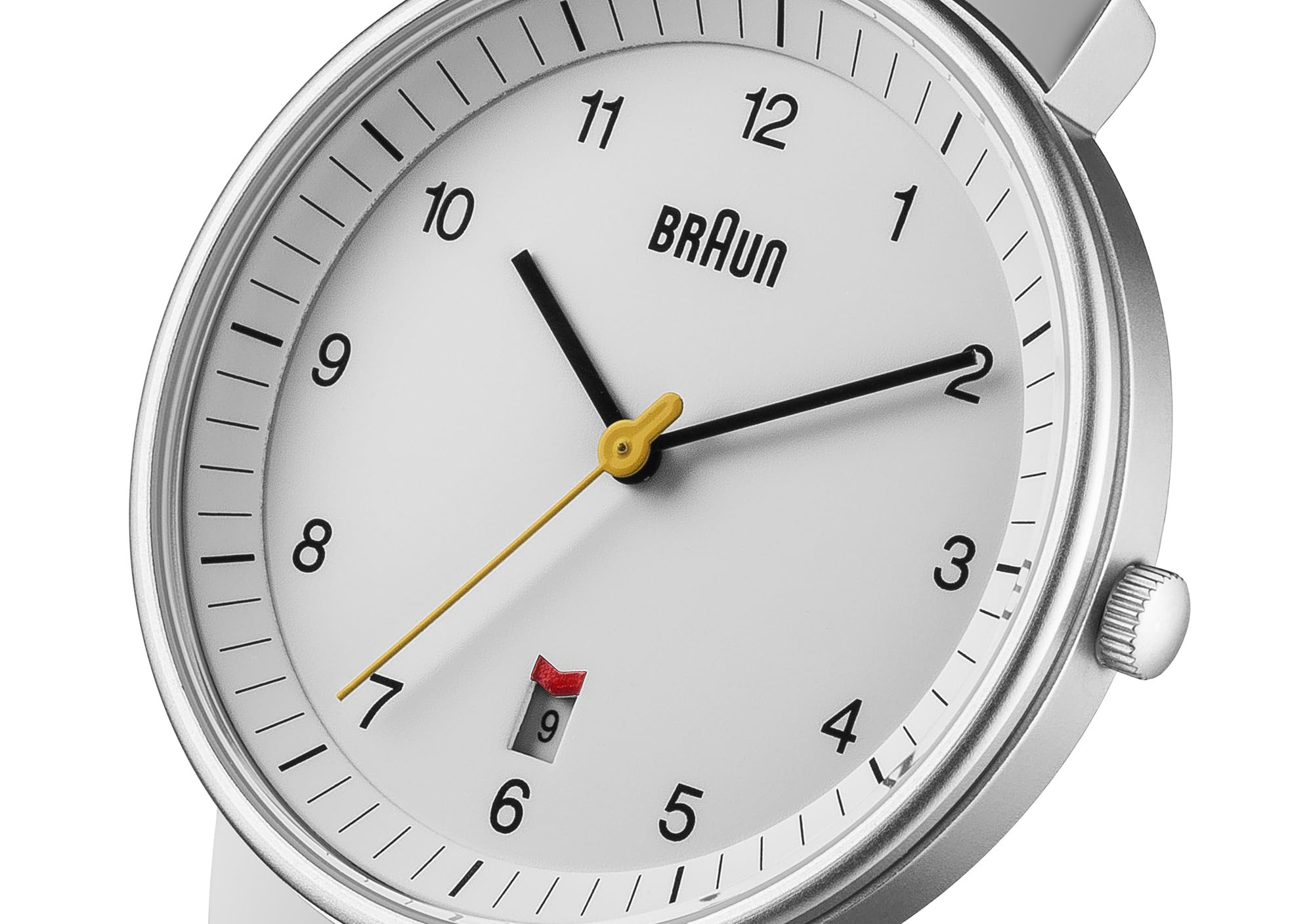 Braun Men's Quartz Three Hand Movement Watch with Analogue Display and Mesh Bracelet