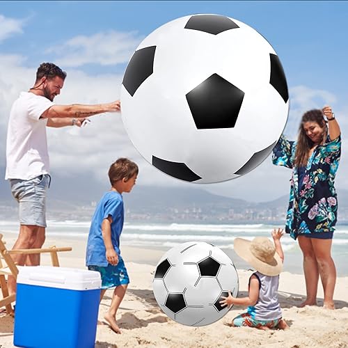 Miniatura 4 de Pelota de fútbol inflable gigante de 27 pulgadas, pelotas de playa grandes a granel, juguetes de piscina, juguetes de playa, decoración de fiesta de