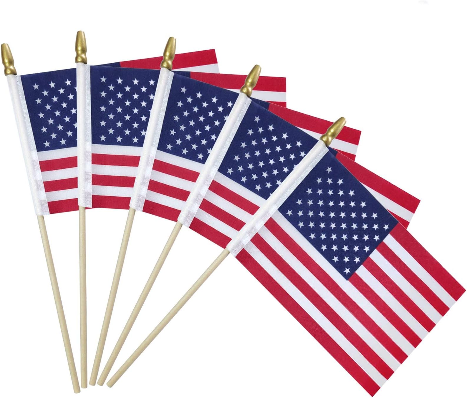 12 Packs Small American Flags on Stick,American Flags for Outside 5x8,Mini American Flags/Small US Flags/USA flag 4th of July Decorations Outdoor,Fourth of July Decorations for Home,Memorial Day Decor