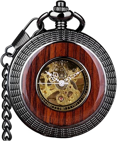 VIGOROSO Mechanical Pocket Watches for Men Vintage Pocket Watch with Chain