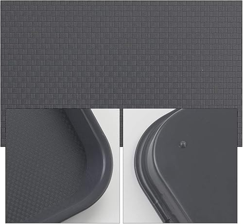 Miniatura 6 de Bandejas de plástico más grandes para servir restaurantes de comida rápida, color gris oscuro, 6 paquetes