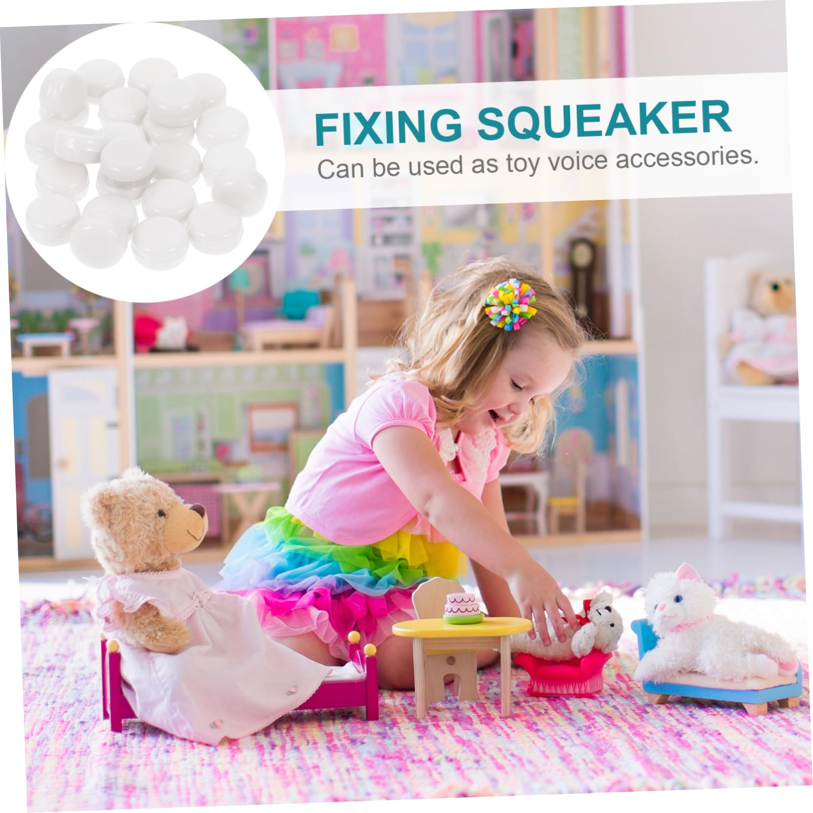 Uonlytech 3sets Rattle for Durable Bell Ring Boxes for Pets for Repair Handmade Crafts Plastic for Creative Play 100pcs*3