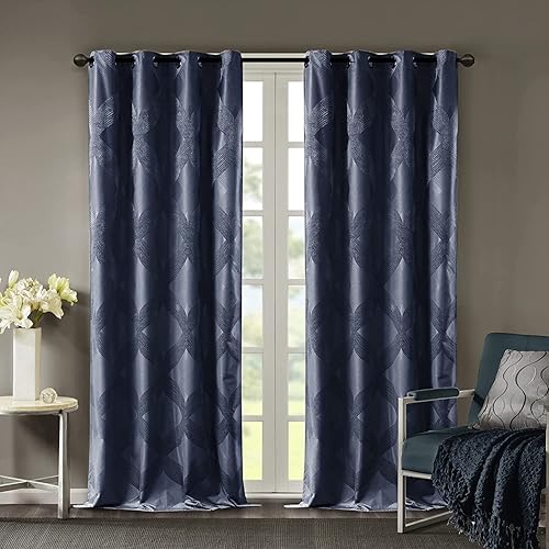 Miniatura 11 de Sun Smart Bentley - Cortinas opacas para ventana, jacquard de punto Ogee, decoración de sala de estar, aislamiento térmico, cortina de bloqueo de