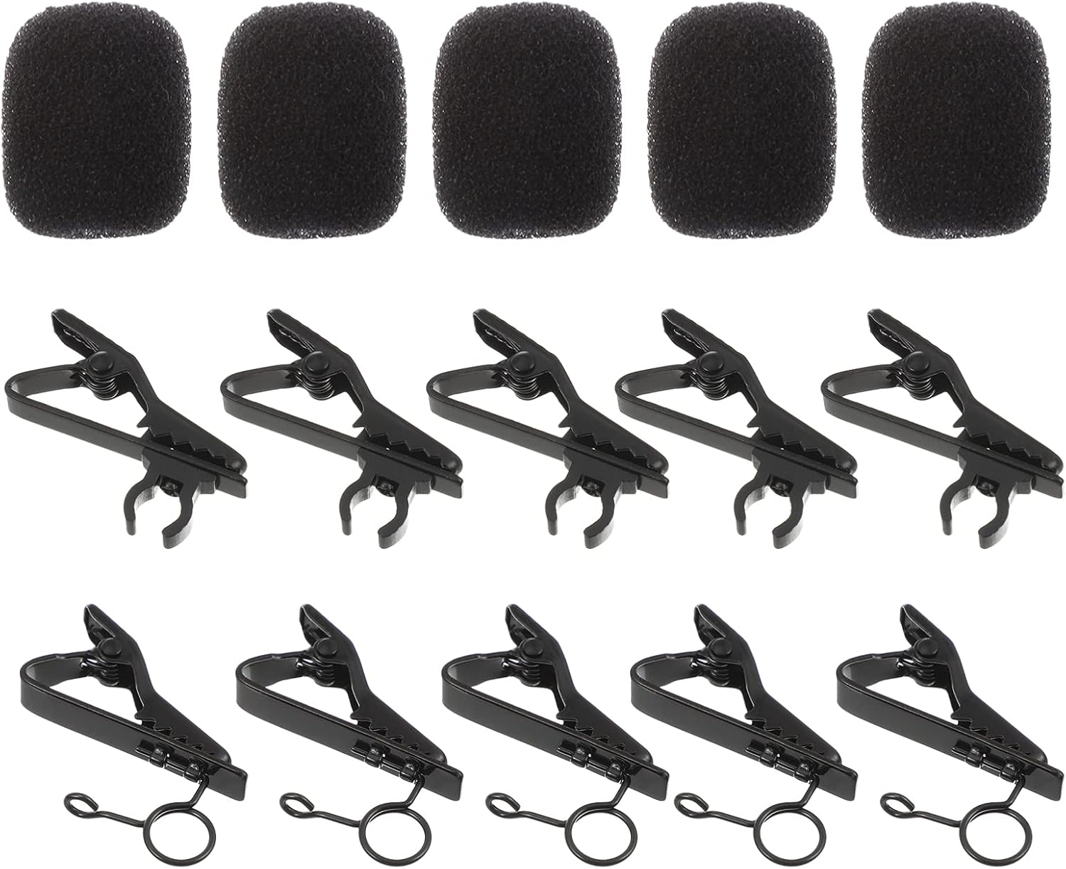 Milisten Wireless Lapel Mic 18pcs/ set Lapel Microphone Tie Clips Lavalier Microphone Replacement Sponge with Foam Windscreen Cover for Speeching Teaching Communicating Wireless