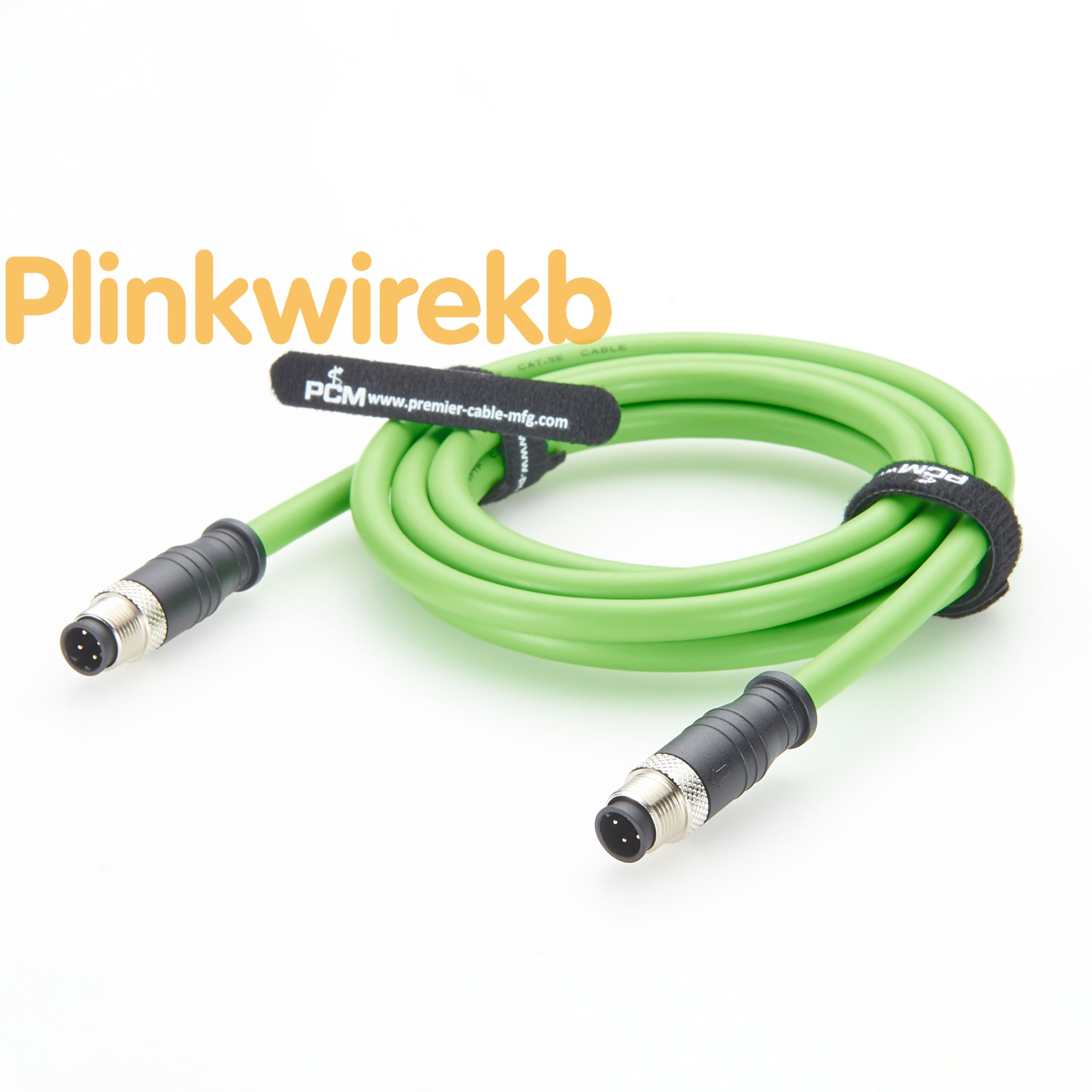 Cavo Ethernet industriale M12 a 4 pin D-Code da maschio a maschio, CAT5e SFTP schermato, cavo in TPU verde, impermeabile IP67, ad alta flessibilità, per rete di automazione di fotocamere industriali