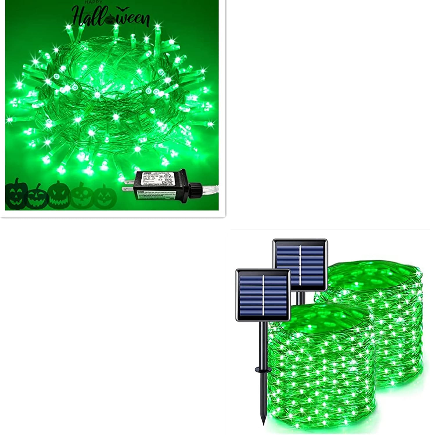 JMEXSUSS 200 LED String Lights/2 Pack 200 LED Solar Fairy Lights Green
