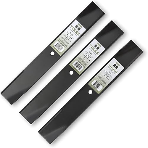 Miniatura 1 de Terre Products, paquete de 3 cuchillas para cortacésped de baja elevación, cubierta de 52 pulgadas, compatible con Toro Timecutter, repuesto para