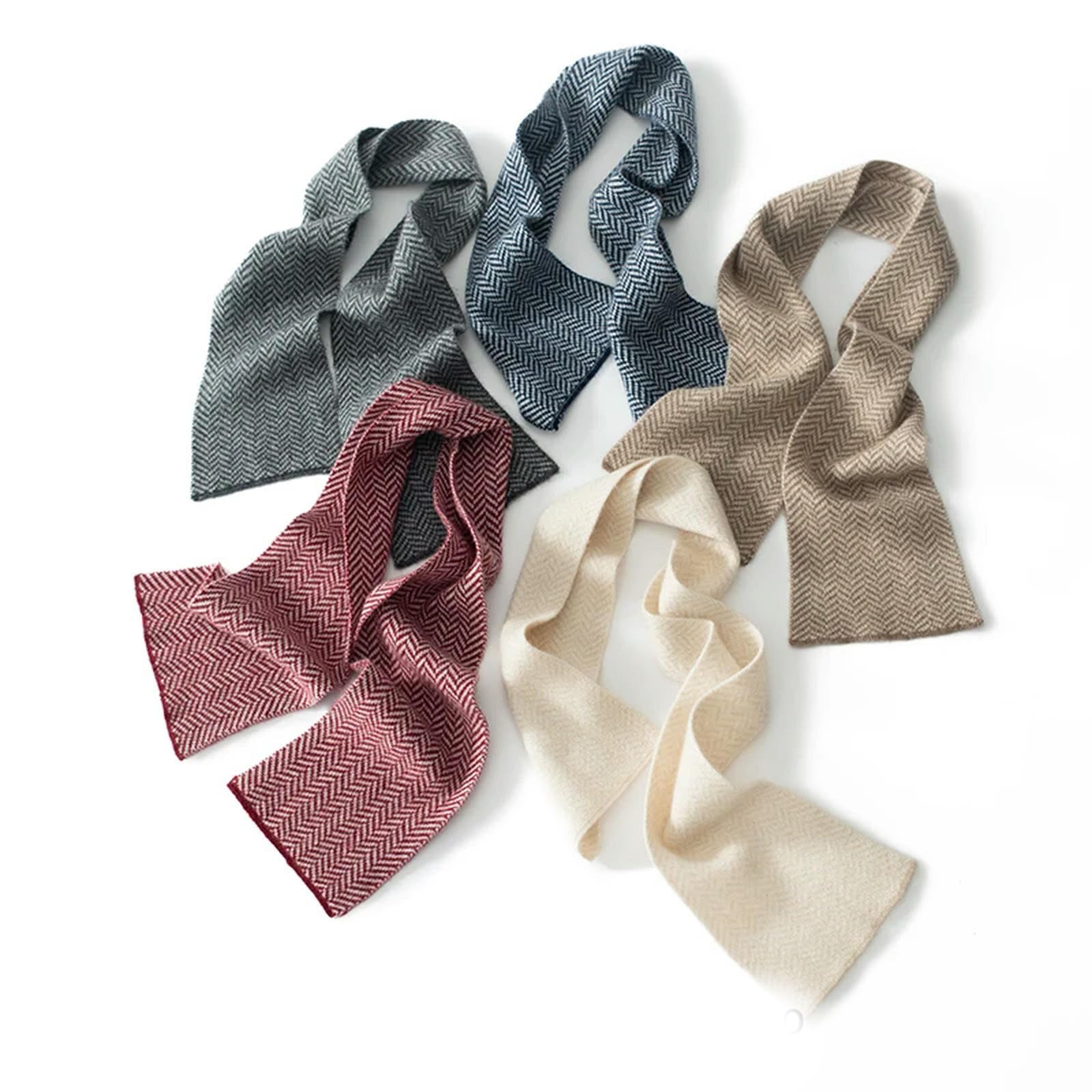 MdybF Schal Kaschmirschal Frauen Und Männer Winter Warmer Gestrickter Klassischer Streifen Kurzer Schals Damen Erwachsene Schal