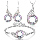 "Rise From the Ashes Phoenix Earrings Necklace & Bracelet Set&comma; Symbol of Luck and Renewal