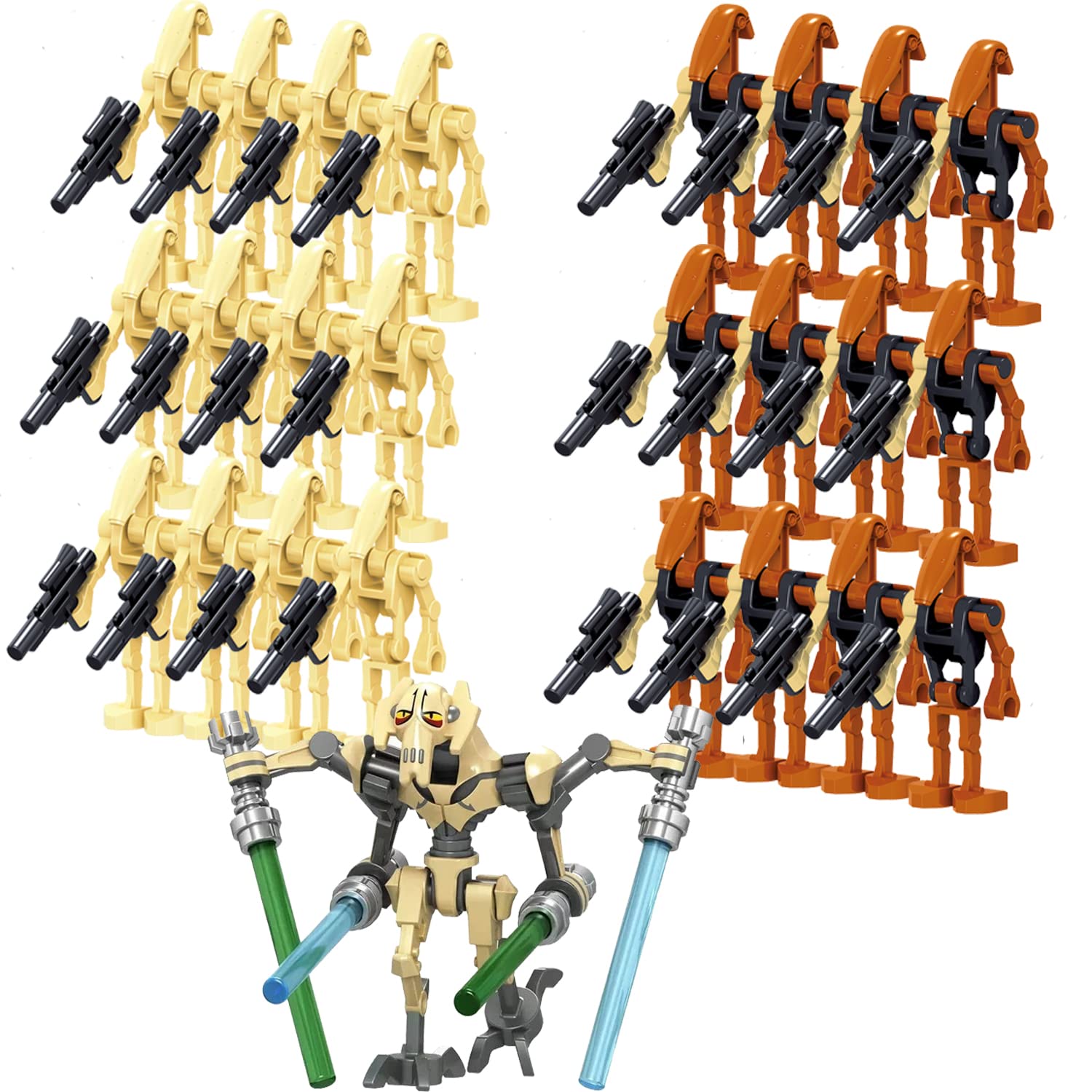 25 Figures Pcs Pack Building Blocks Action Figures Toys Sets, Clone Troopers Minifigures Battle Droids and Soldiers with Weapons Building Toys,Boys Kids Gift