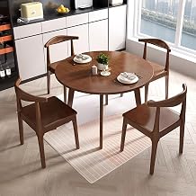 Home Round Dining Table Simple Small Round Table, with 4 Chairs, for Bakery Milk Tea Shop Reception Room Office Negotiation Coffee TableBrown