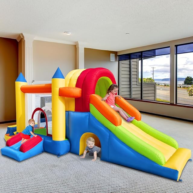 Foto 5 de 7 de Ballsea Castillo hinchable con soplador para niños: seguro, divertido, XXL, interior y exterior, con tobogán