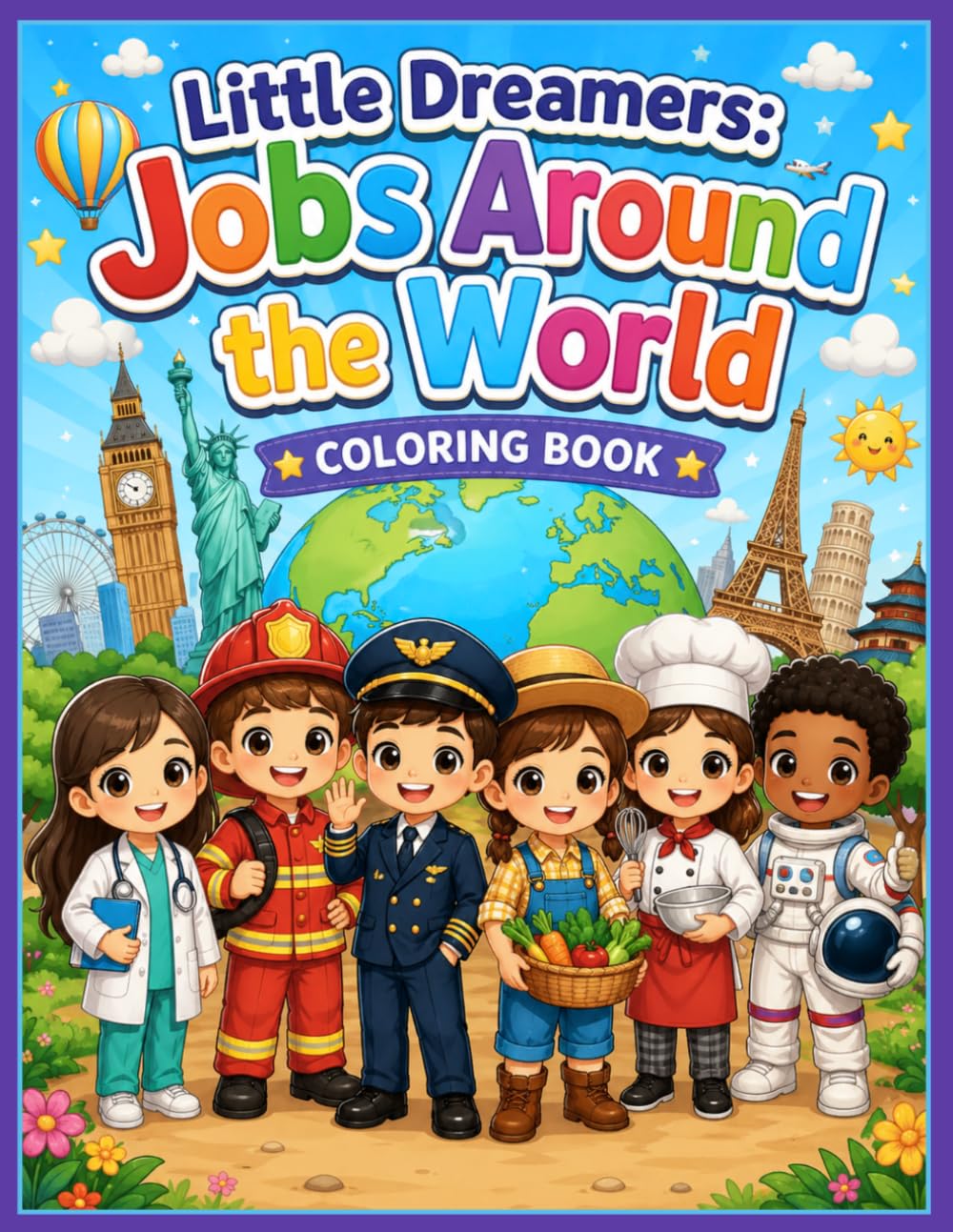 Little Dreamers: Jobs Around the World Coloring Book: A Cute and Educational Coloring Book Introducing Kids to Amazing Careers Around the Globe