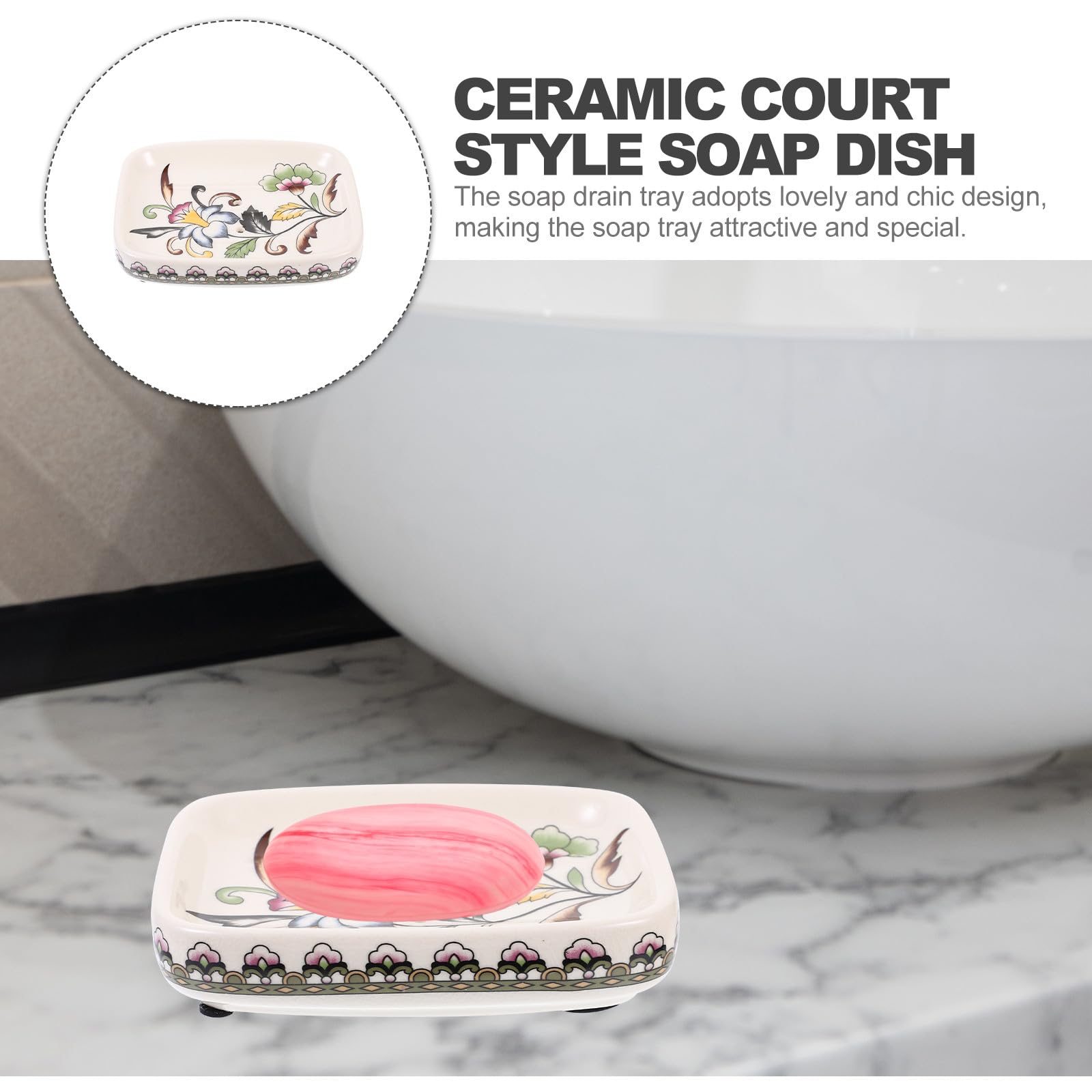 Jabonera de Cerámica Estilo Corte, Escurridor Decorativo para Baño