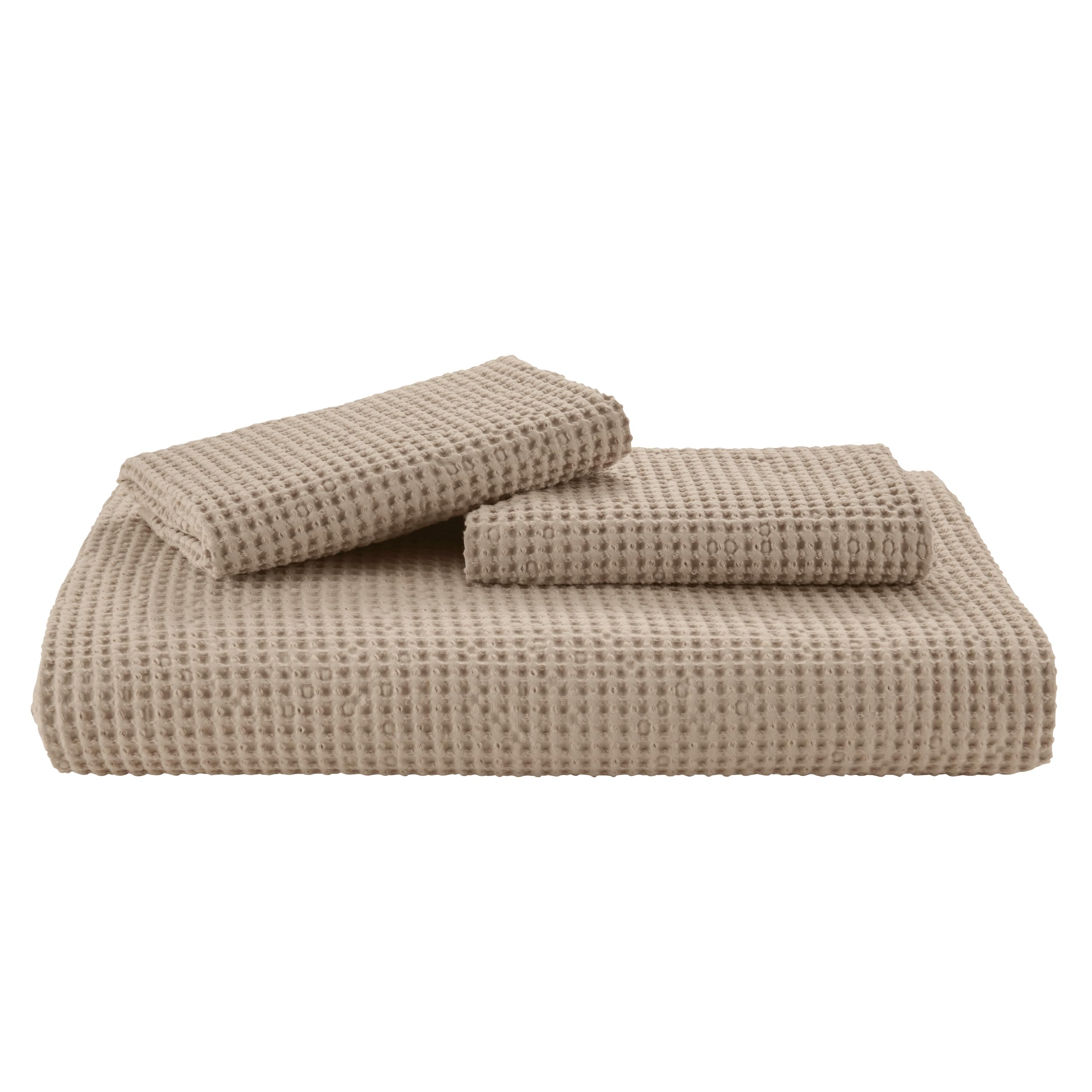 Juego para cama con funda de edredón con tejido tipo waffle, 100% algodón, 3 piezas de edredón de lujo, juegos de cama de color liso suave y transpirable para todas las estaciones 9
