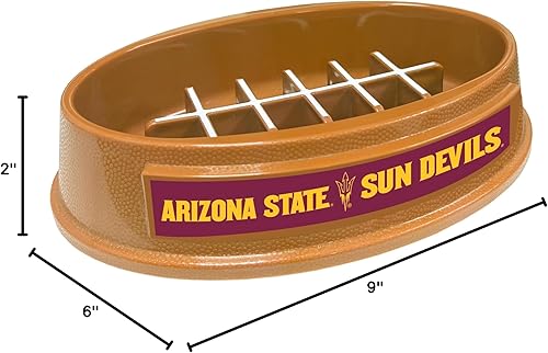 Miniatura 48 de NCAA Super-Bowl Iowa Hawkeyes - Cuenco para perros de alimentación lenta con diseño de fútbol para una digestión saludable. Cuenco antideslizante